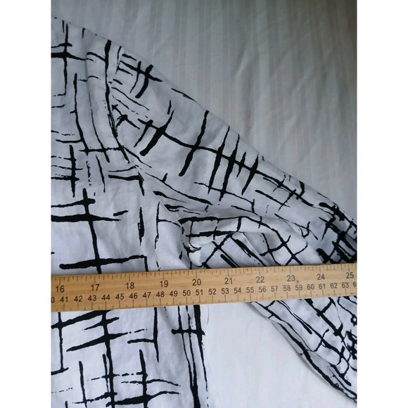 John Mark Top Medium Relaxed Fit Linen Black White Lagenlook Capsule Office Work - Picture 7 of 13